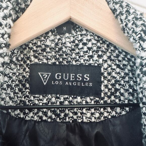 GUESS Houndstooth Black & White Button Up Coat – Medium - Picture 6 of 15